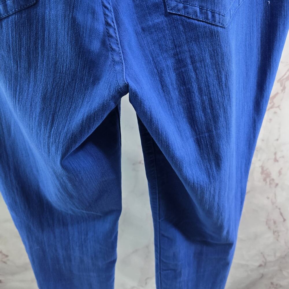 Chicos Pants Women 10 1.5 Cobalt So Slimming Colored Denim Gem Jewel Bling Glam - Picture 8 of 12